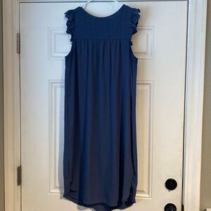 H&M Flutter Sleeve Blue Flowy Dress Size 10